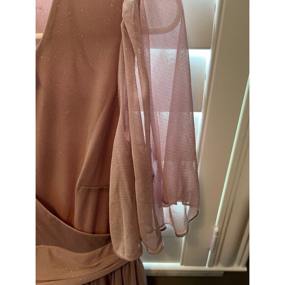 NEW ALEXA B NITES Blush Rose Womens Gown size 8 SHIMMER, JEWELED, CHIFFON Dress - Picture 8 of 11